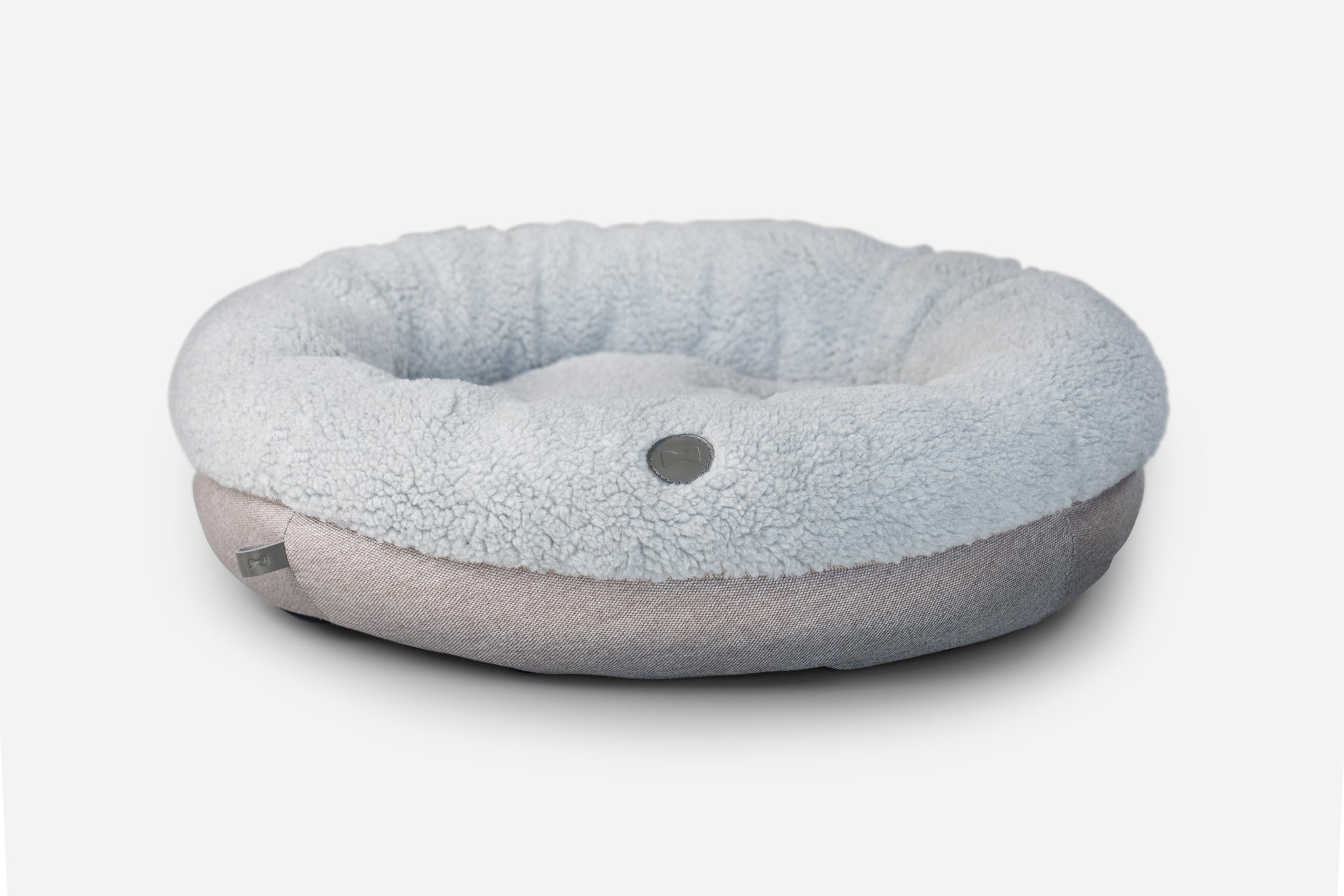 Furry Gray Donut Dog Bed