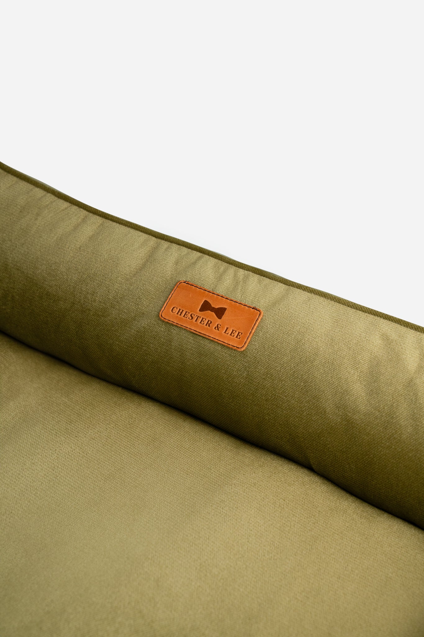Vibrant Velvet Sleeper Dog Bed Olive