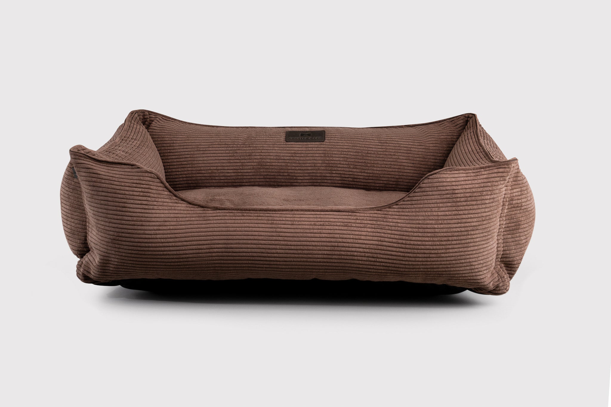 Fancy Corduroy Sleeper Dog Bed Brown