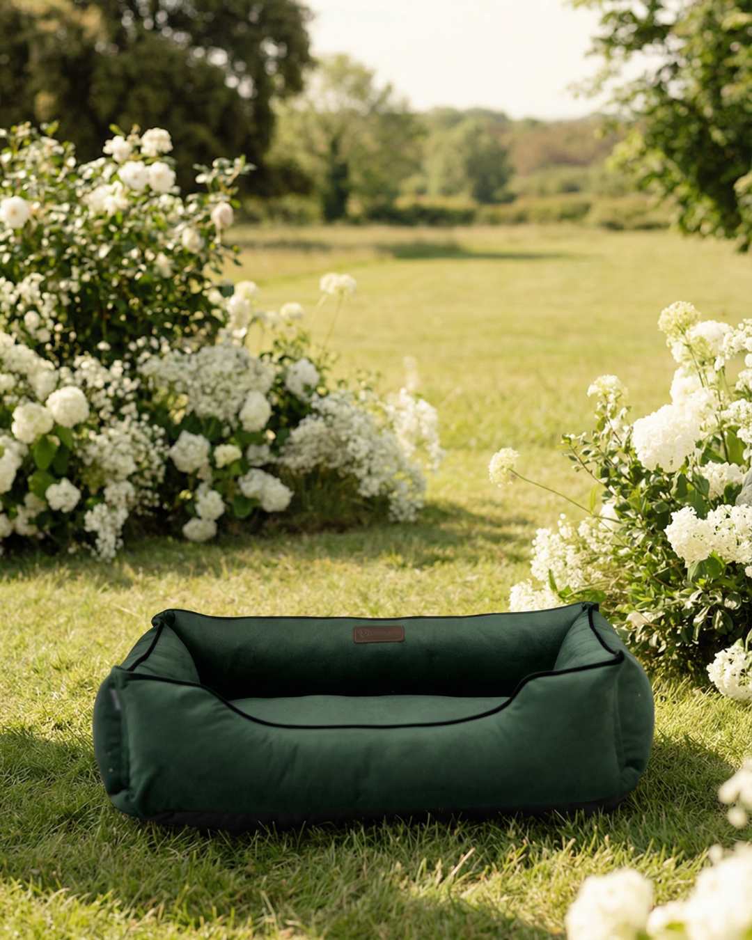 Chester & Lee | Classic Velvet Sleeper Dog Bed Green