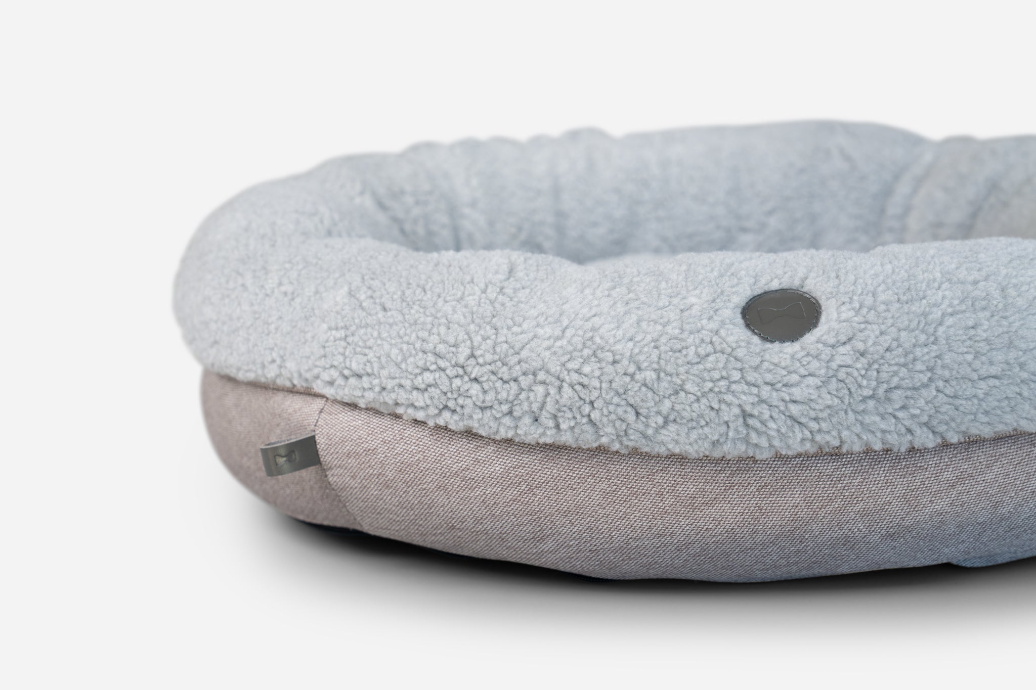 Furry Gray Donut Dog Bed