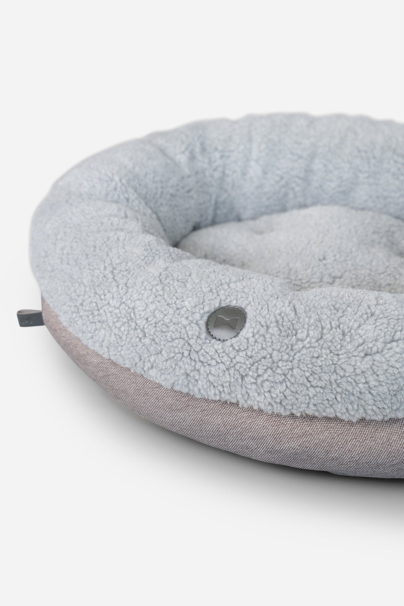 Furry Gray Donut Dog Bed