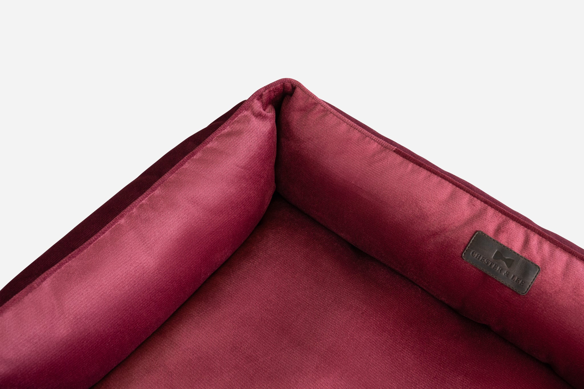 Vibrant Velvet Sleeper Dog Bed Wine