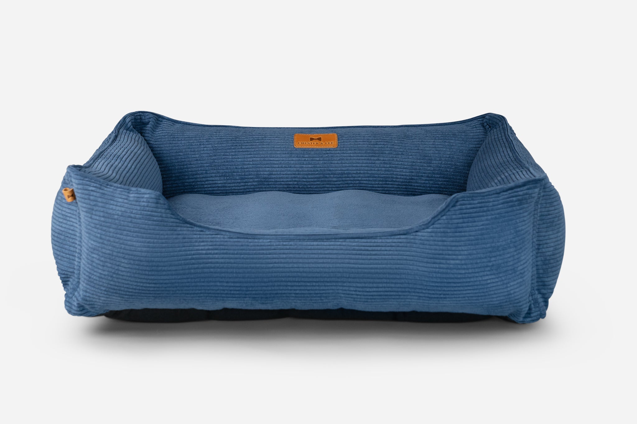 Fancy Corduroy Sleeper Dog Bed Blue