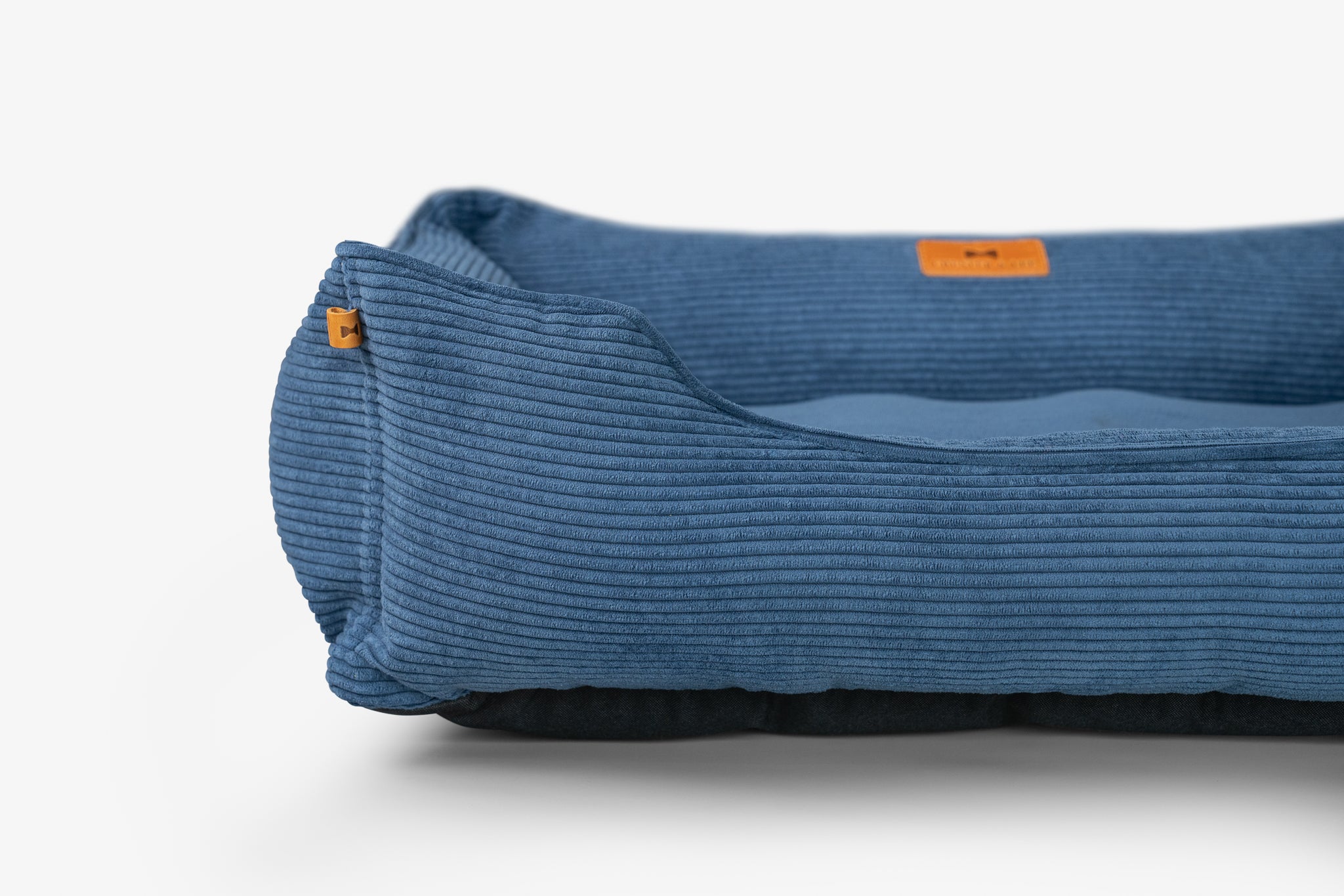 Fancy Corduroy Sleeper Dog Bed Blue