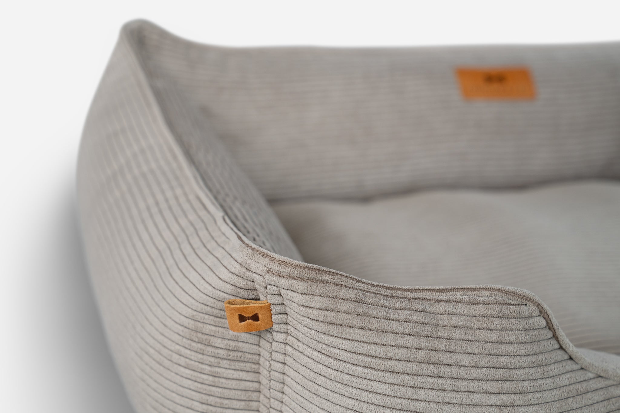 Fancy Corduroy Sleeper Dog Bed Taupe
