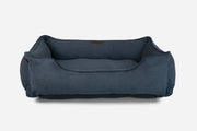 Fancy Corduroy Sleeper Dog Bed Gray Navy
